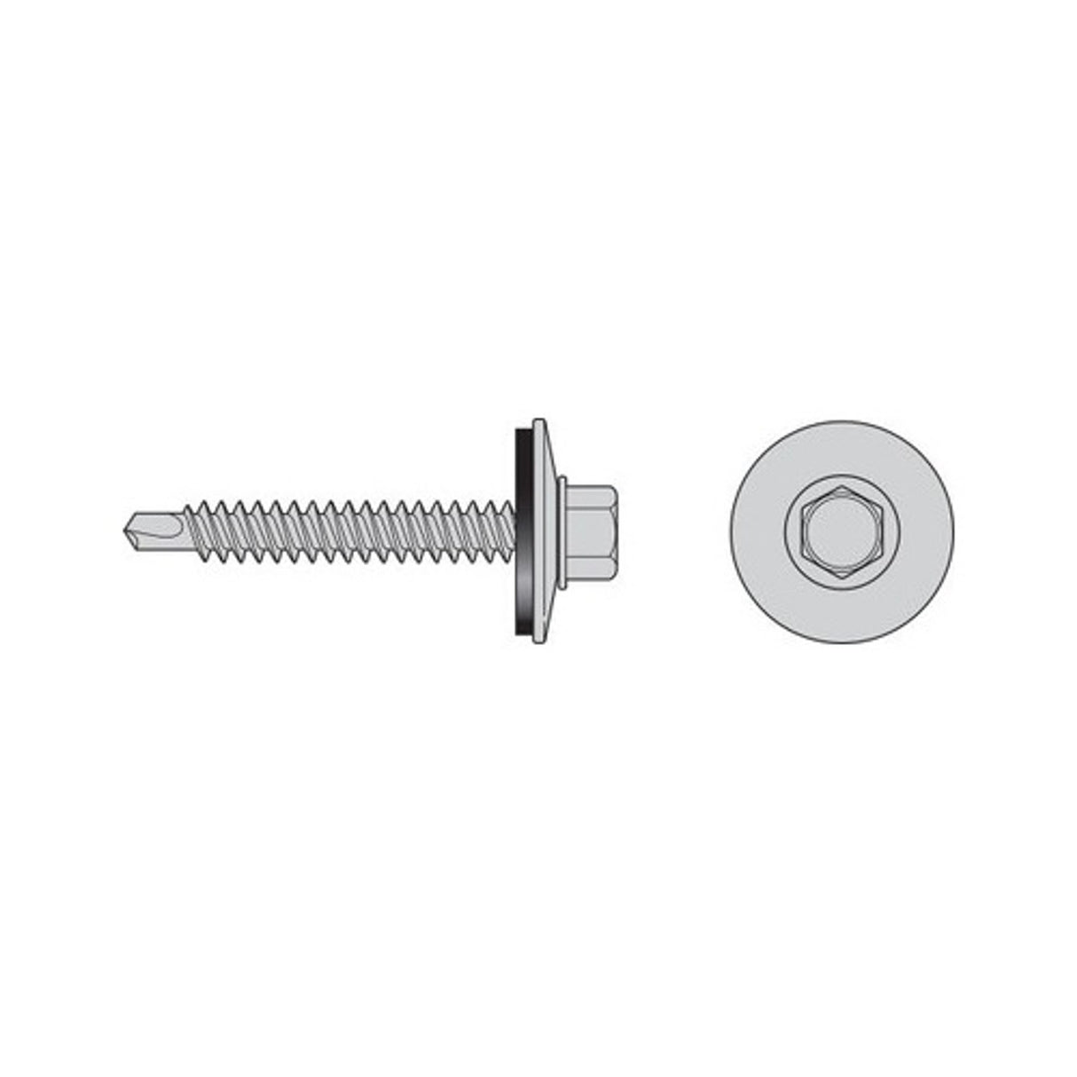 Simpson Strong-Tie T12150XOC Self-Drilling Hex-Washer-Head Screw with EPDM Sealing Washer (100 Pack)