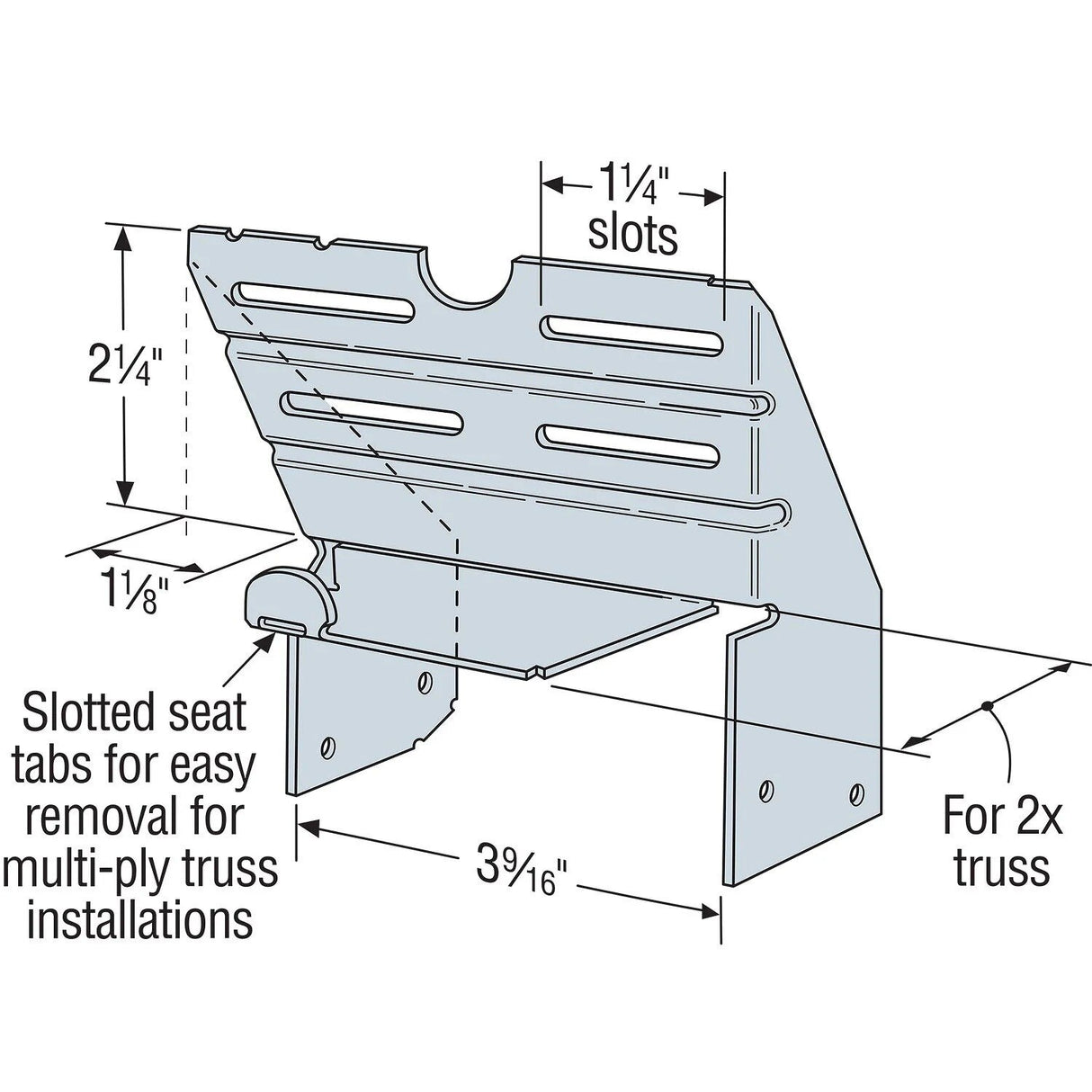 Simpson Strong-Tie TC24 (16 Gauge) Galvanized TC Scissor Truss Connector for 2x4 Wall - 2