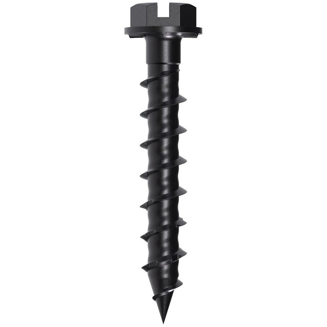 Simpson Strong-Tie TNTBL25114H Titen Turbo (1/4" x 1-1/4") Hex-Head Concrete and Masonry Screw, Black (100 Pack)