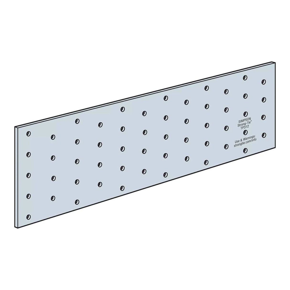Simpson Strong-Tie TP312 (3-1/8" x 12") 20Ga TP Galvanized Tie Plate - G90 - 2