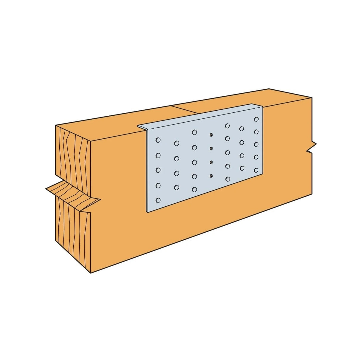 Simpson Strong-Tie TPA37 (3-1/2" x 7") 20Ga Flanged Tie Plate - G90 Galvanized - 2