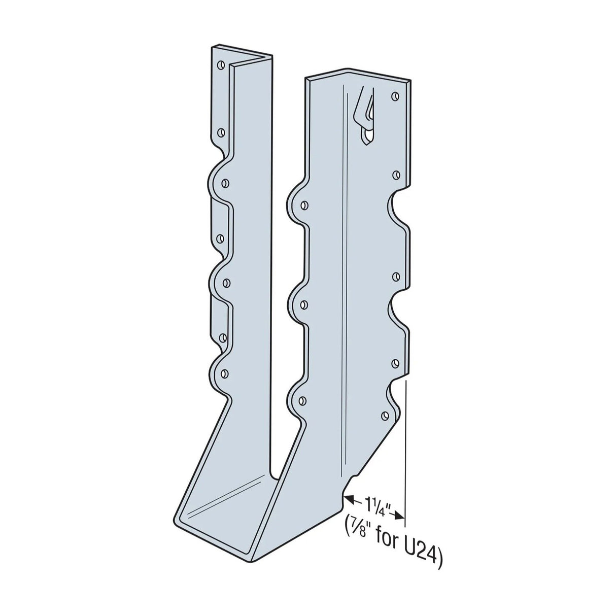 Simpson U210-2 Strong-Tie Galvanized Face-Mount Joist Hanger for Double 2x10 - 2