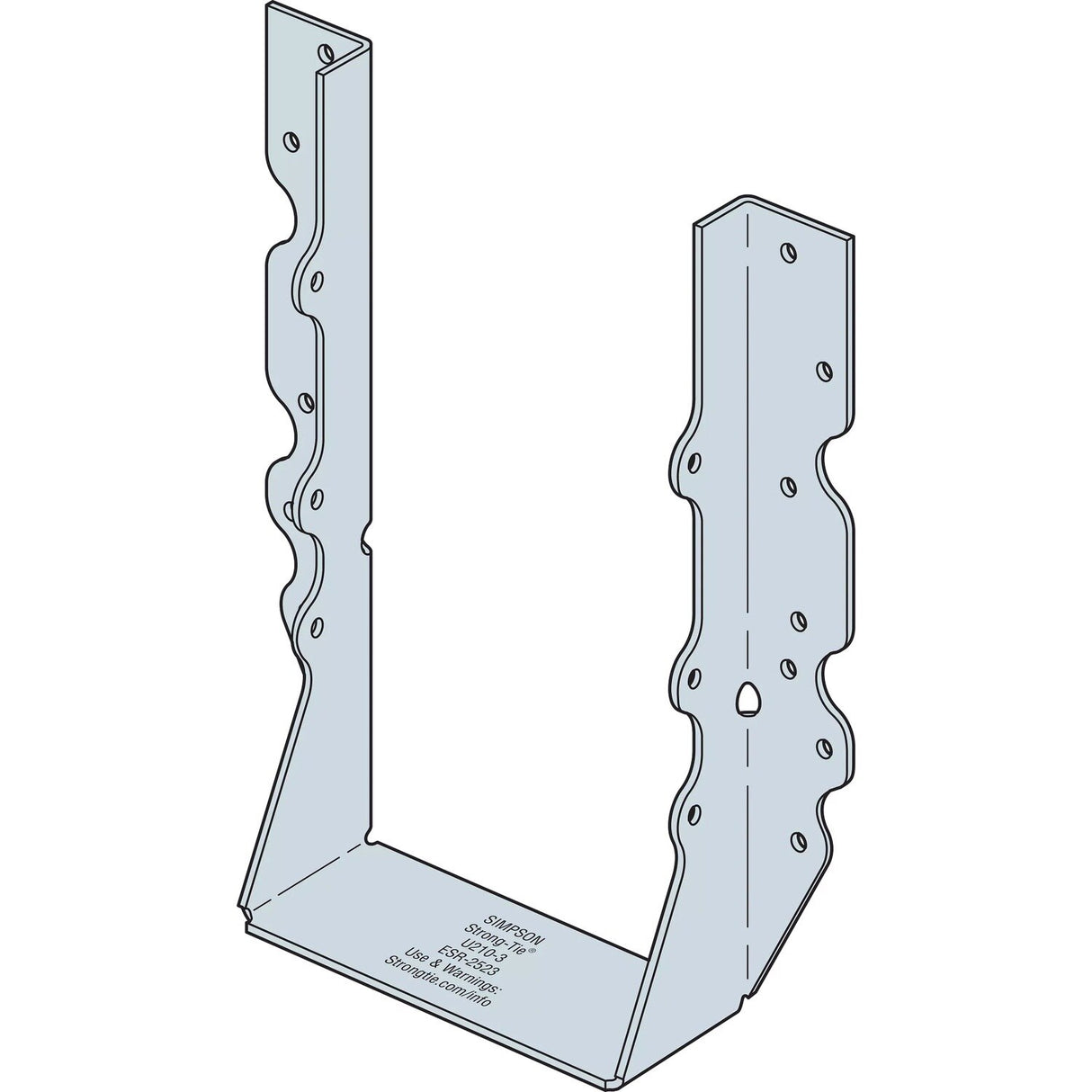 Simpson U210-3 Strong-Tie Galvanized Face-Mount Joist Hanger for Triple 2x10 - 2
