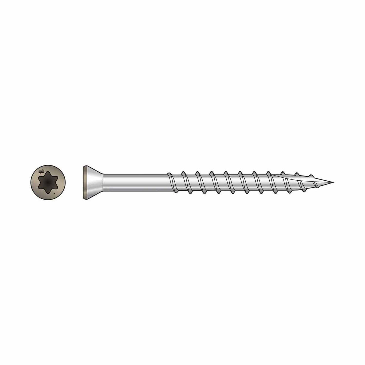 Simpson Strong-Tie T07162FT70TN02 (#7 x 1-5/8") T15 6-Lobe Drive SS Trim-Head Screw, Type 316, Tan 02 (70 Pack) - 2
