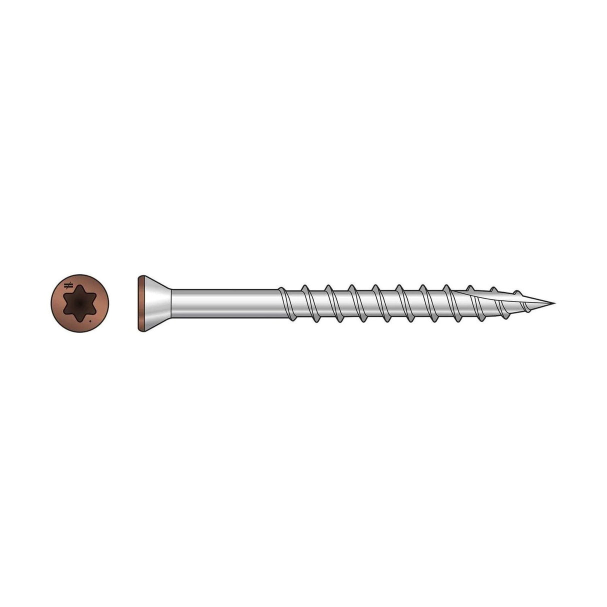 Simpson Strong-Tie T07162FTPTN03 (#7 x 1-5/8") 6-Lobe Drive Stainless Steel Trim-Head Screw, Tan 03 (350 Pack) - 2
