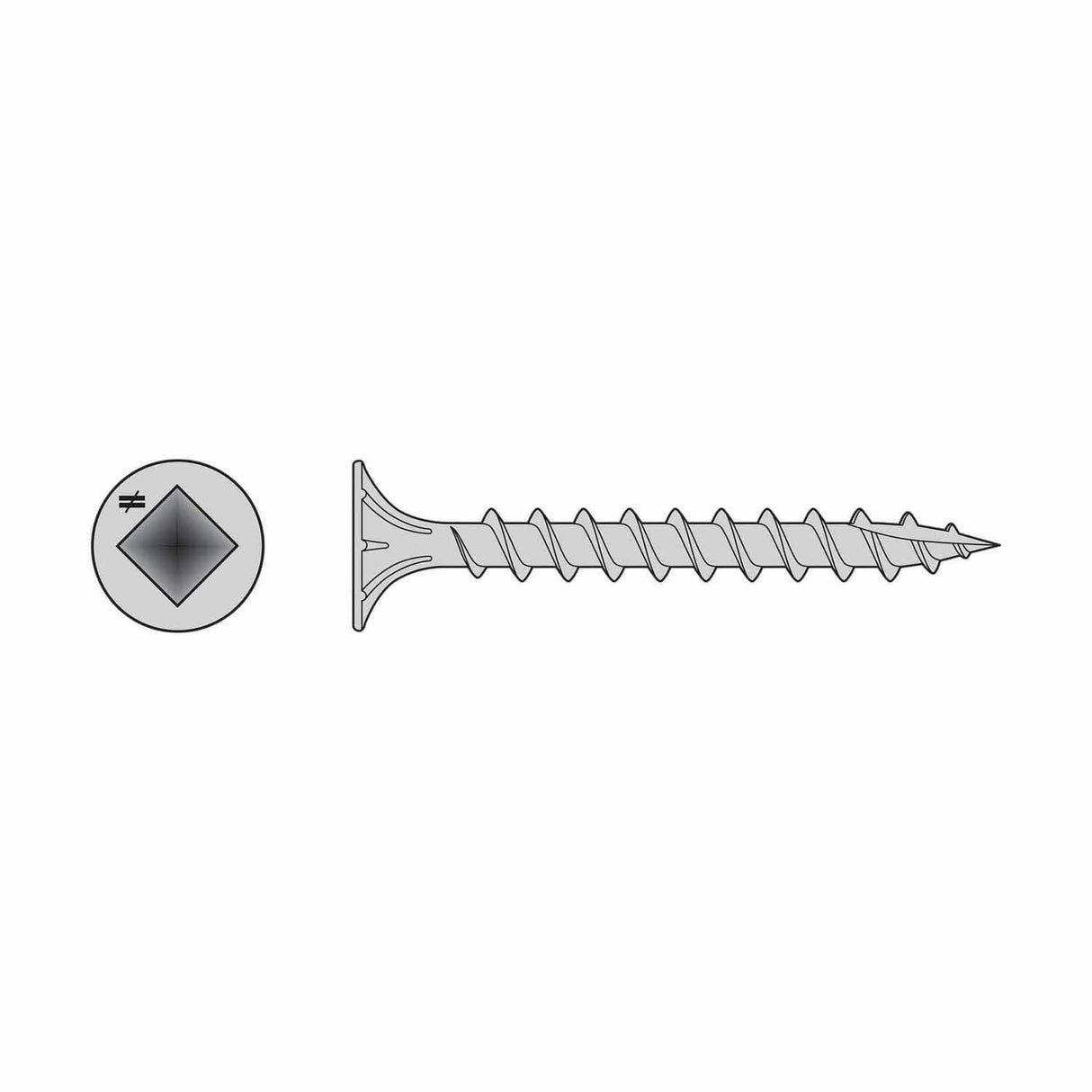 Simpson Strong-Tie T08C225WQ-RP10 (#8 x 2-1/4" #2) Fiber-Cement Screw, Square Wafer-Head. Type 316 (10 Pack) - 2