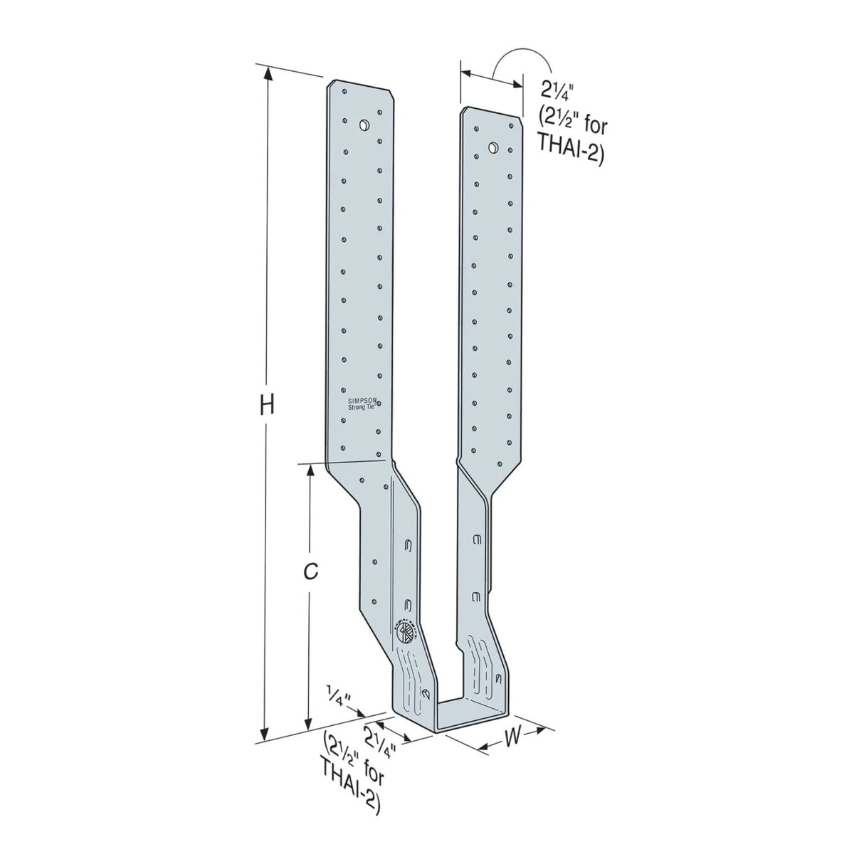 Simpson Strong-Tie THAI222 (1-1/2 in.) Adjustable I-Joist Truss Hanger G90 Galvanized - 2