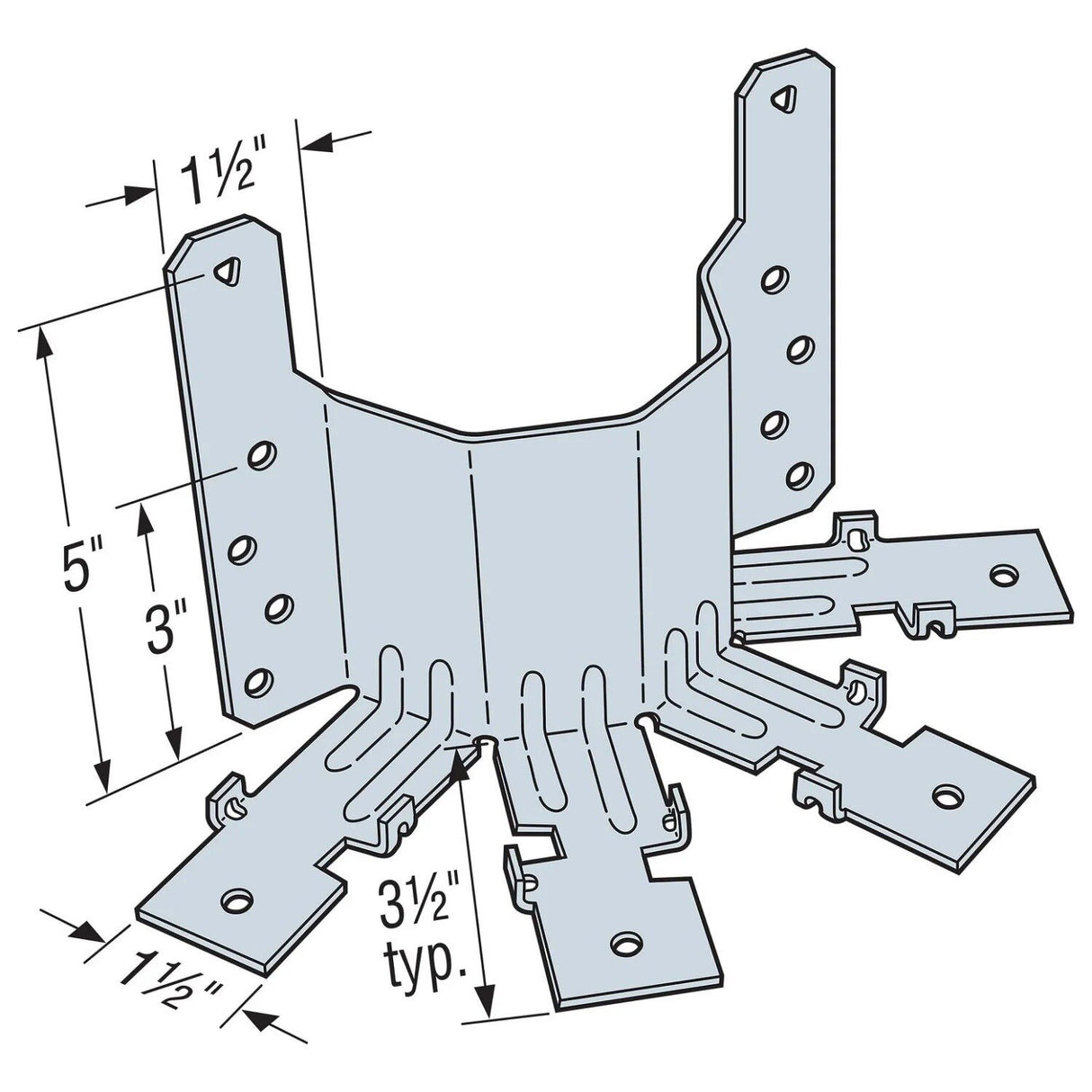 Simpson Strong-Tie THJM2-4-SDS3 (12 Gauge) Galvanized Multiple-Truss Hip/Jack Hanger - 2