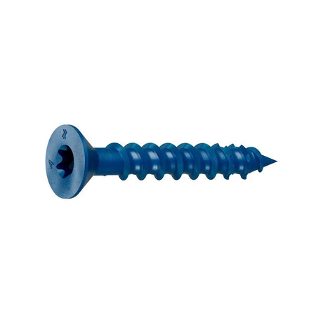 Simpson Strong-Tie TNT25134TFC8 Titen Turbo (1/4" x 1-3/4") T30 Flat-Head Concrete and Masonry Screw, Blue (8 Pack)