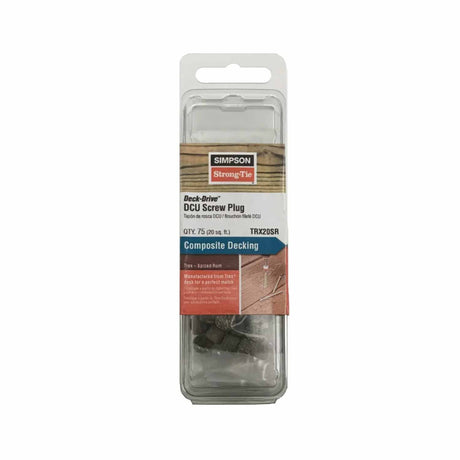 Simpson Strong-Tie TRX20SR Deck-Drive Composite Decking Screw Plug - Trex Spiced Rum (75 Pack)