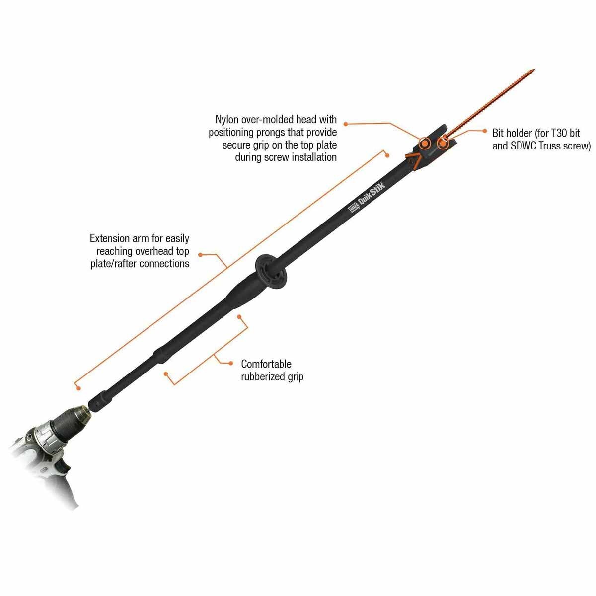 Simpson Strong-Tie TUQUIKSTIK Quik Drive Quik Stik Fastening Tool for Overhead Rafter and Truss Connections - 2