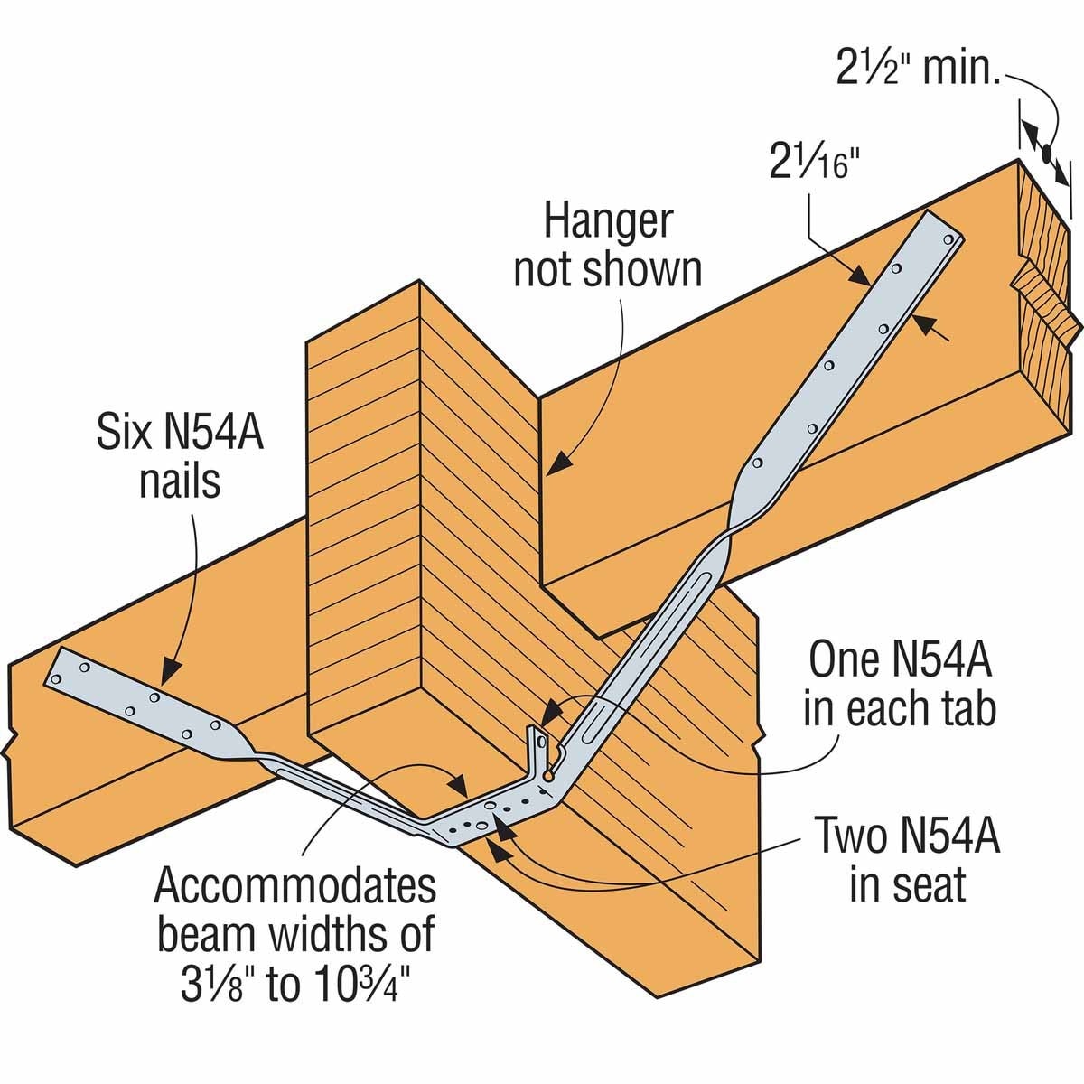 Simpson VB12 Strong-Tie 12' Knee Brace with Fasteners for Lateral Beam Support - 2
