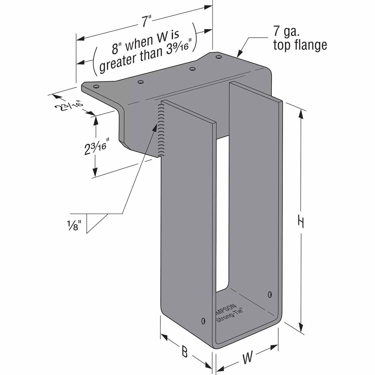 Simpson WP46 Strong-Tie Welded Top-Flange Joist Hanger for 4x6 - Versatile Heavy-Duty Support for Wood and Steel Connections - 3