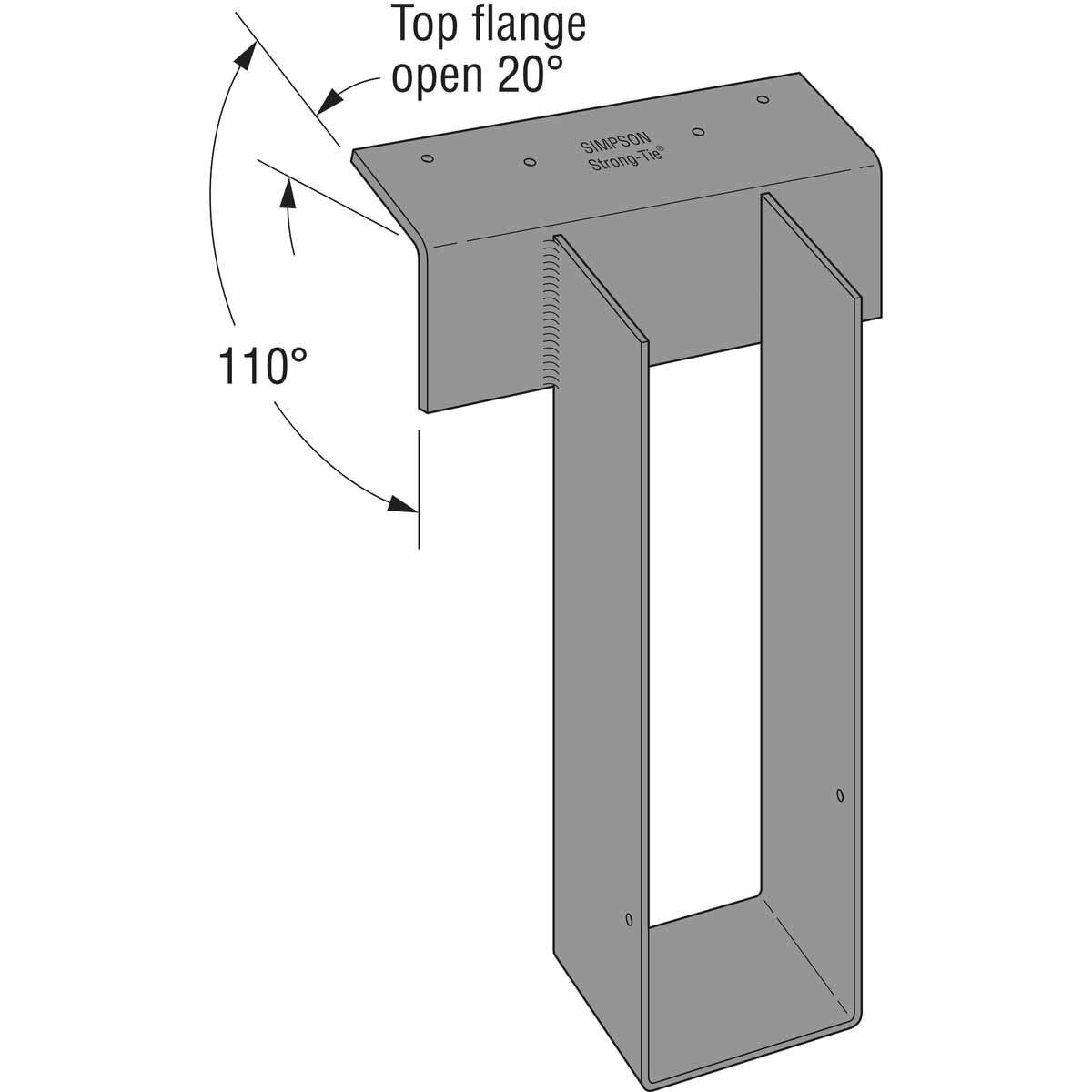 Simpson WP46 Strong-Tie Welded Top-Flange Joist Hanger for 4x6 - Versatile Heavy-Duty Support for Wood and Steel Connections - 5