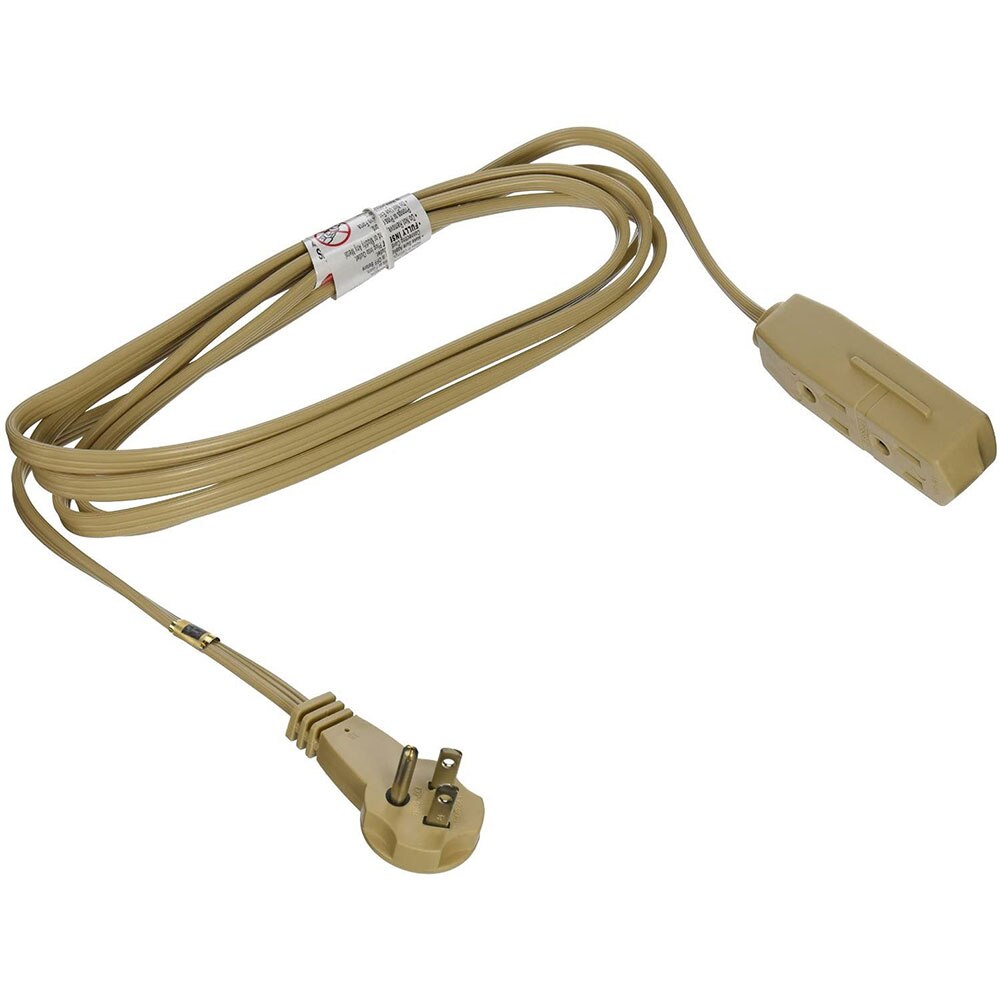 SlimLine 2254 Flat Plug Extension Cord, 3-Wire, 8-Foot, Beige - 2