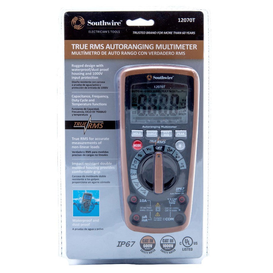 Southwire 12070T 12070T True RMS Auto-Range Multimeter - 3
