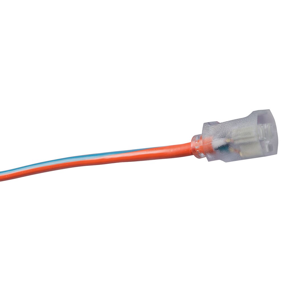 Southwire 2549SW003V 12/3 100' SJTW Orange/Blue Extension Cord with Lighted End - 2