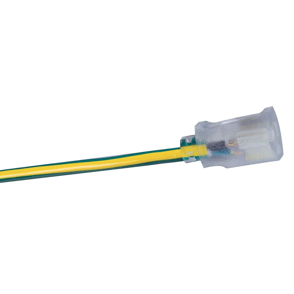 Southwire 2549SW0052 12/3 100' SJTW Green/Yellow Extension Cord with Lighted End - 2
