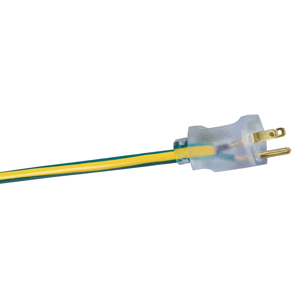 Southwire 2549SW0052 12/3 100' SJTW Green/Yellow Extension Cord with Lighted End - 3