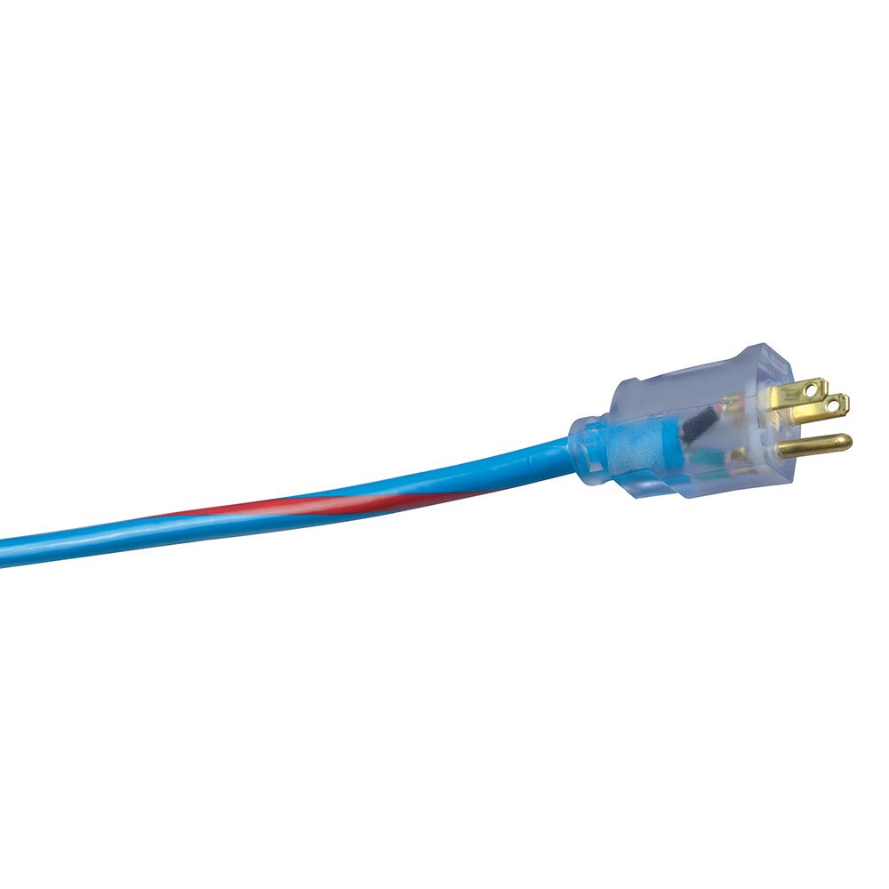 Southwire 2549SW0064 12/3 100' SJTW Blue/Red Extension Cord with Lighted End - 2