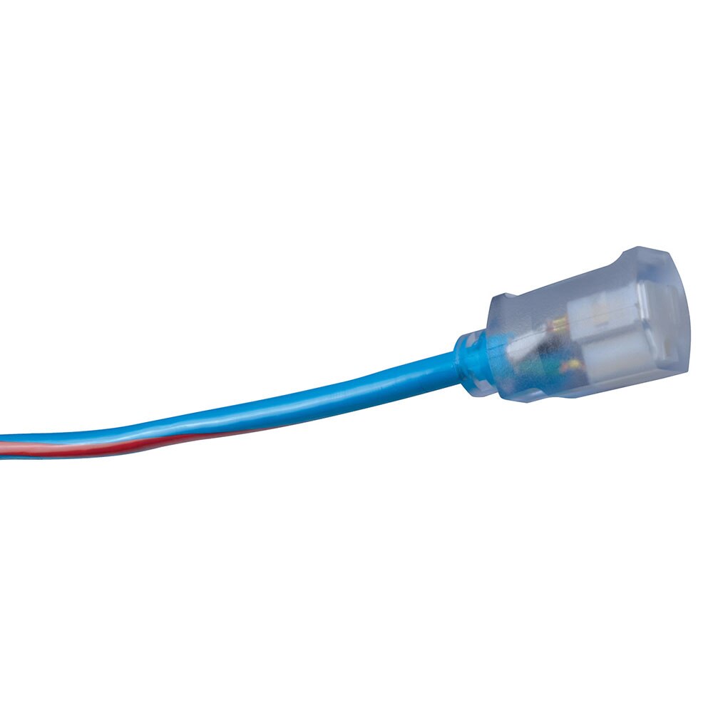 Southwire 2549SW0064 12/3 100' SJTW Blue/Red Extension Cord with Lighted End - 3