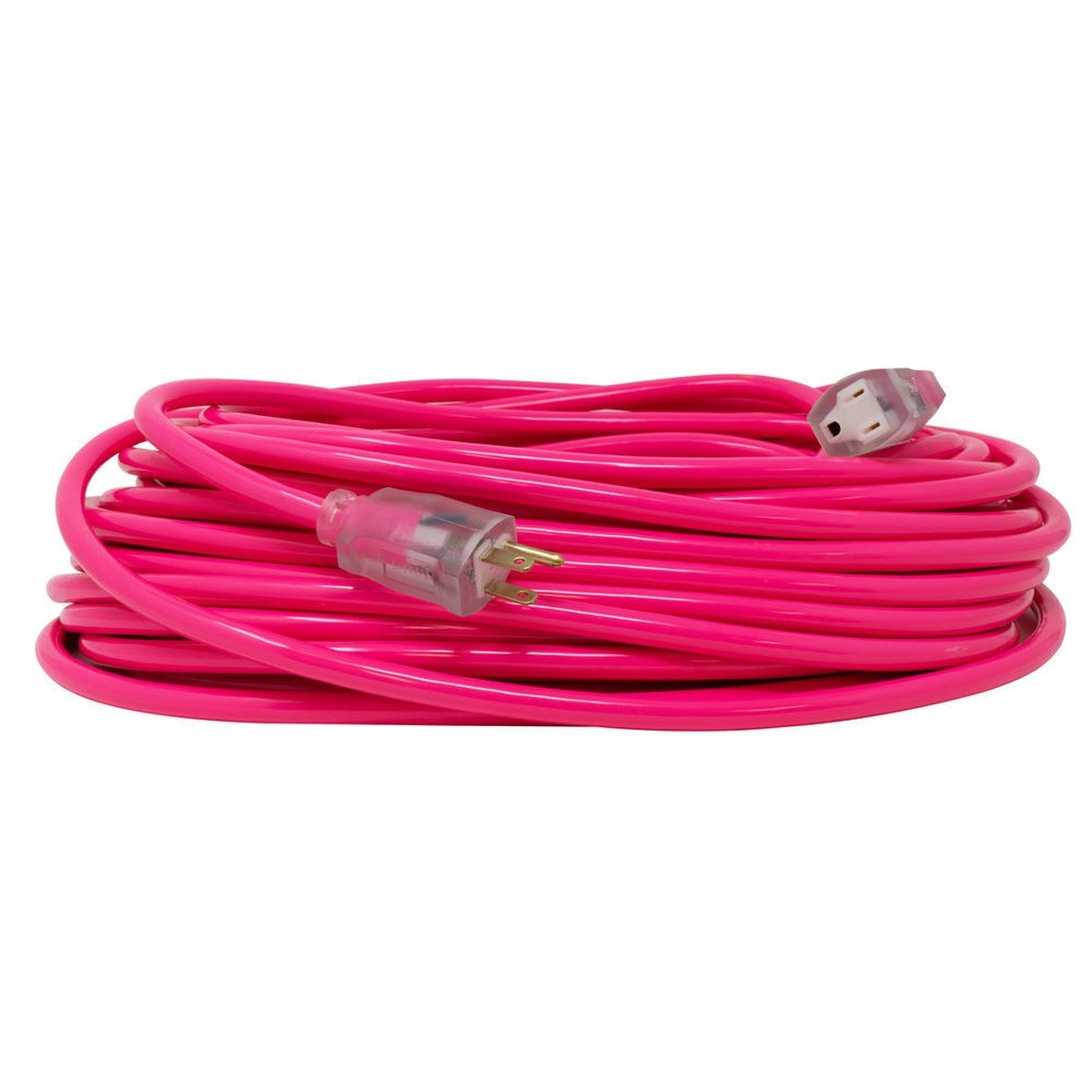 Southwire 2588SW020A 15A 12/3 High Visibility Pink Extension Cord with Lighted Ends 50' - 2