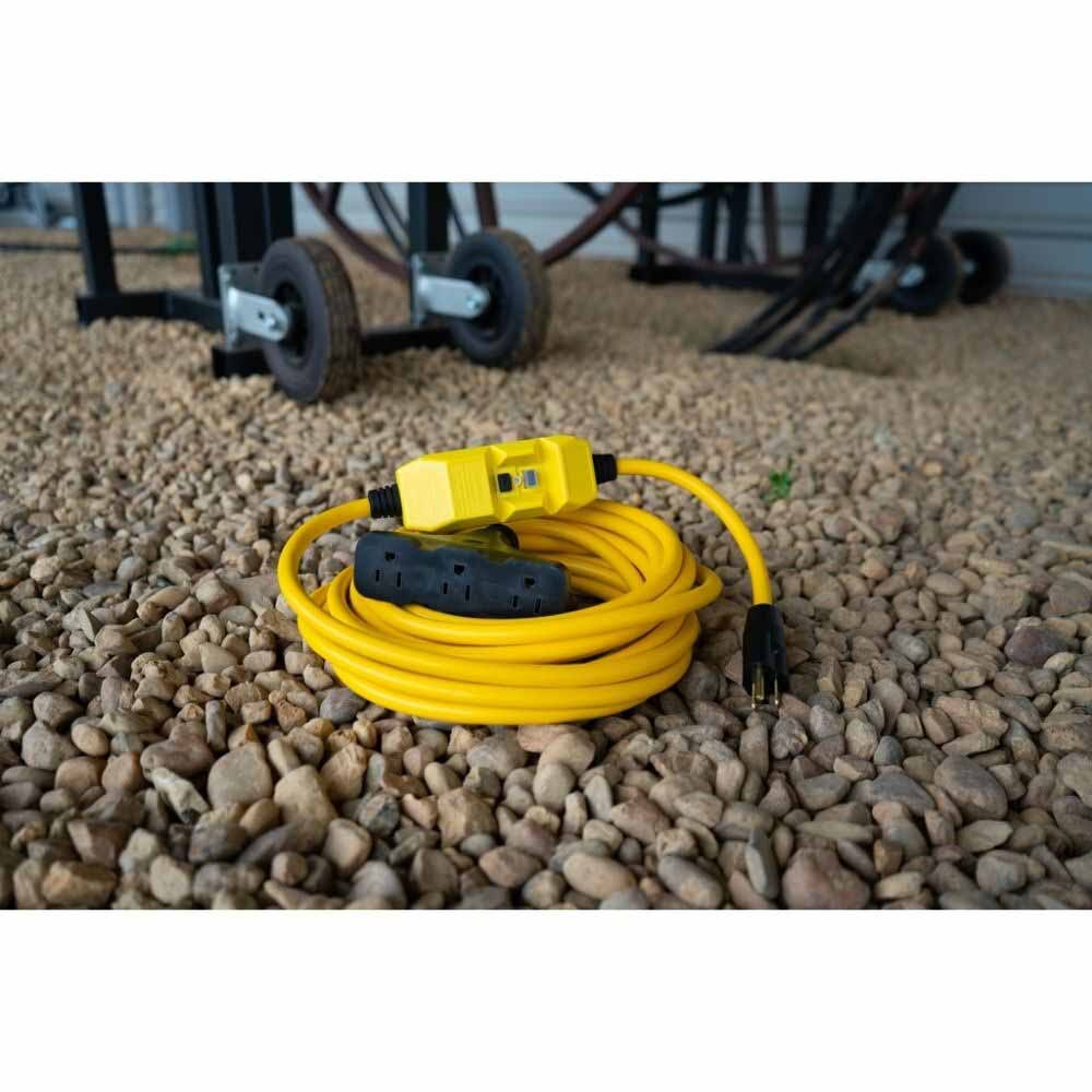 Southwire 26020148-1 50' 15A In-Line GFCI 12/3 Cord Set Tri-Source End - 3