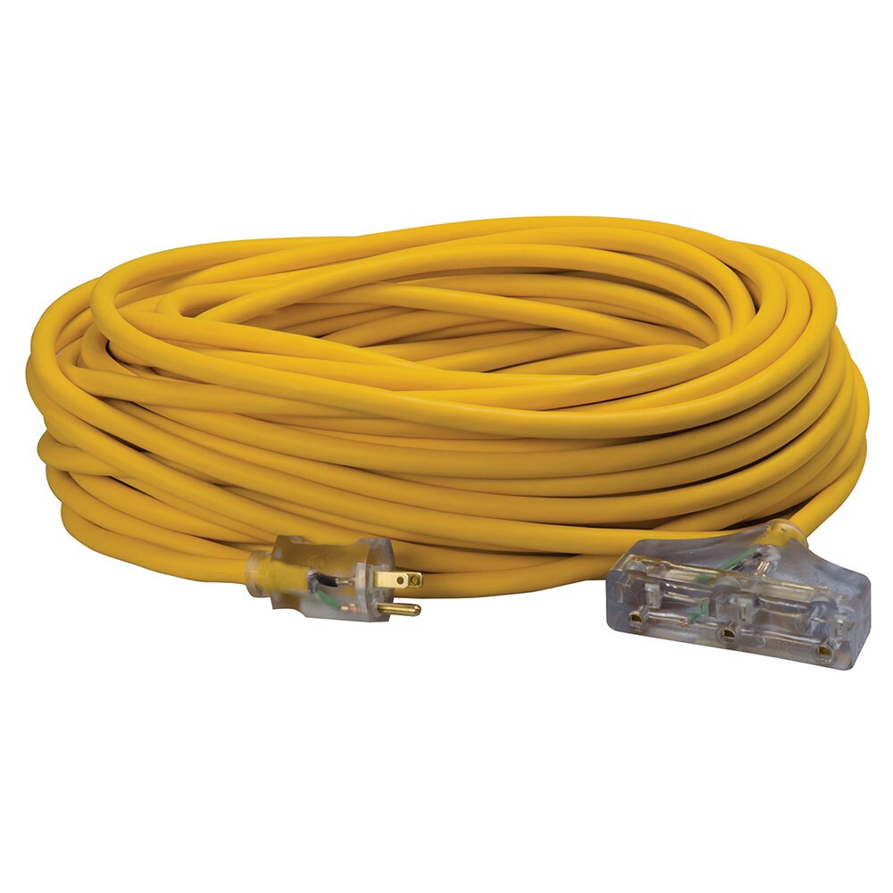 Southwire 3489SW0002 12/3 100' SJEOOW Yellow Polar/Solar Trisource Extension Cord - 3