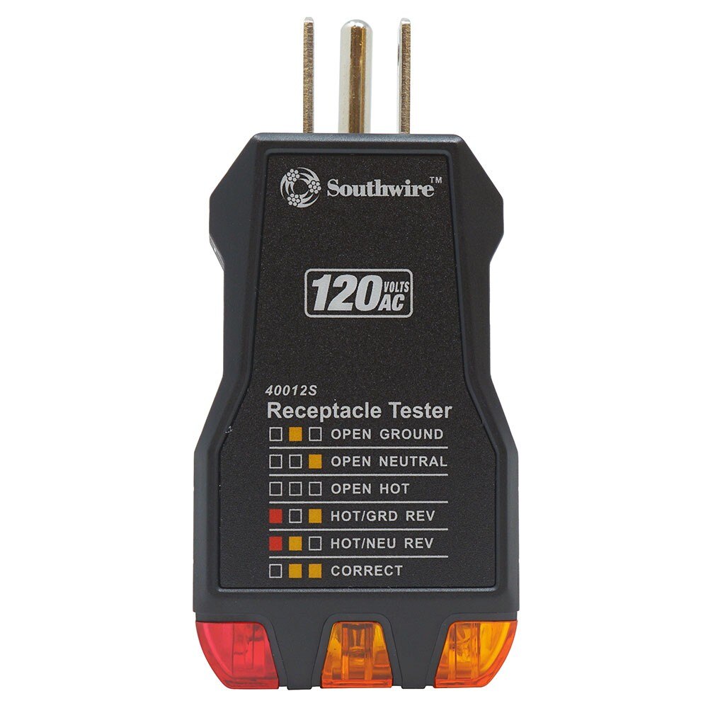 Southwire 40012S 40012S Receptacle Tester, Black - 4