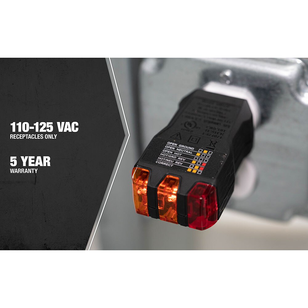 Southwire 40022S 40022S Receptacle Tester, Black - 4