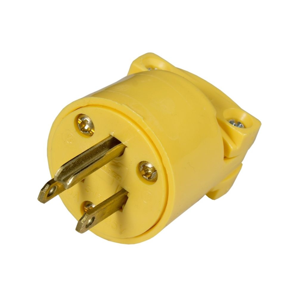 Southwire 59840000 15A/125V NEMA 5-15P YELLOW VINYL STRAIGHT BLADE MALE PLUG