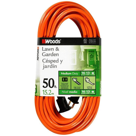 Southwire 723 50' General Purpose Extension Cord, 16/2 Gauge SJTW, Orange Color