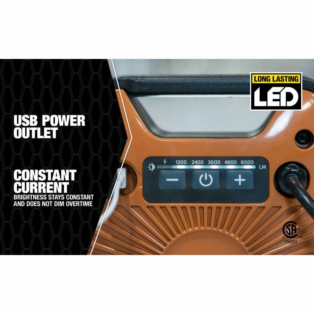 Southwire AL60CSW 6000 Lumen LED Rechargeable Work Light - 8