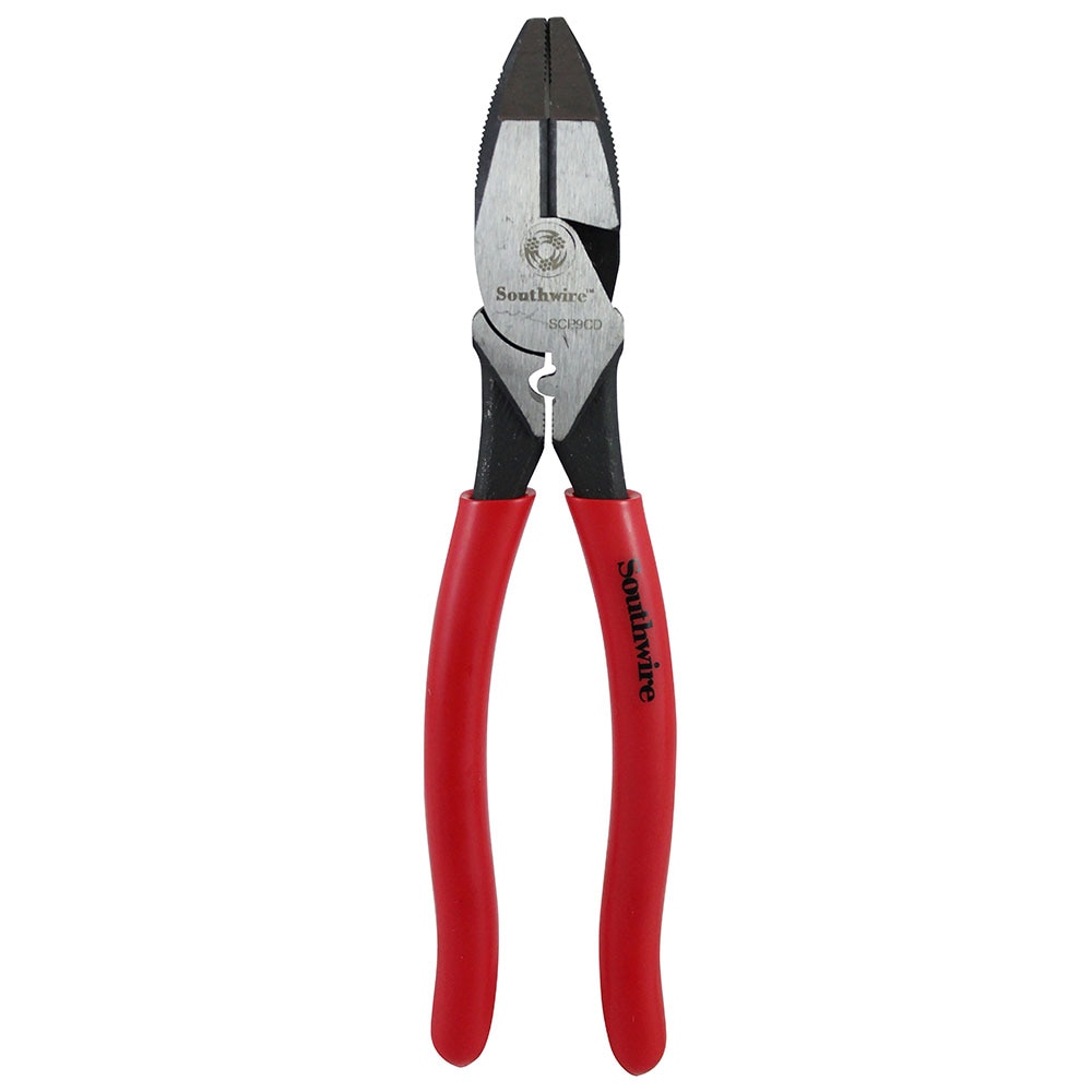 Southwire SCP9CD 9" High-Leverage Side Cutting Pliers w/ Crimper & Dipped Handles