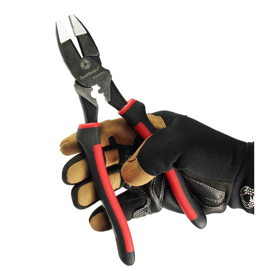 Southwire SCP9TPC 9" High-Leverage Side Cutting Pliers w/ Fish Tape Puller, Crimper, & Comfort Grip Handles - 2
