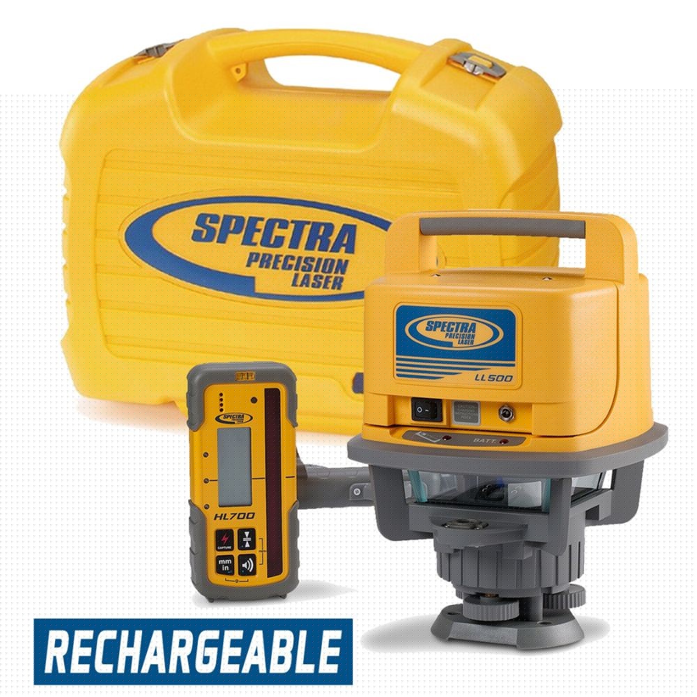 Spectra LL500-4 Long Range Laser Package with HL700 Receiver - Rechargeable Batteries - 4