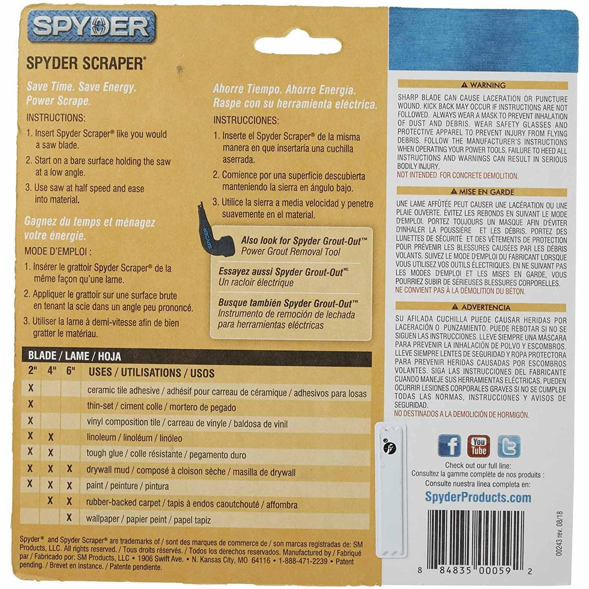 Spyder 00243 3 Pack - Stacked Multi-Blade Skin Pack 2, 4, 6in - 5