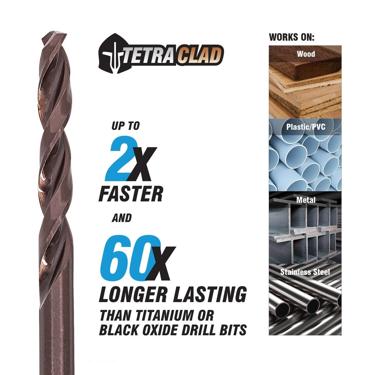 Spyder 100512 0.25" Hex Shank TetraClad Multi Material Drill Bit - 4