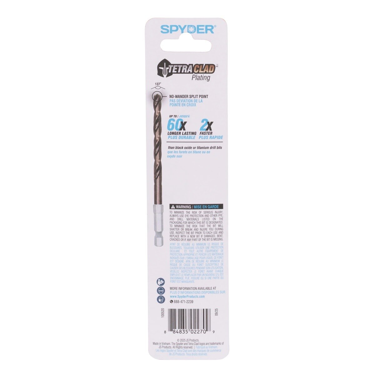 Spyder 100520 3/8" Hex Shank TetraClad Multi-Material Drill Bit - 7