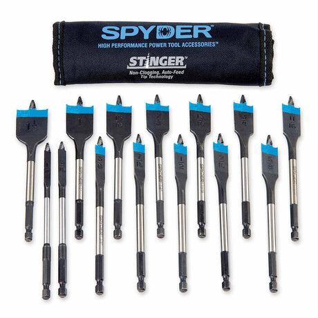 Spyder 11001 14-Piece Assorted Woodboring Spade Bit Set