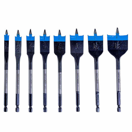 Spyder 11026 8-Piece Assorted Woodboring Spade Bit Set (3/8, 1/2, 5/8, 3/4, 7/8, 1, 1-1/8, 1-1/2-Inch)