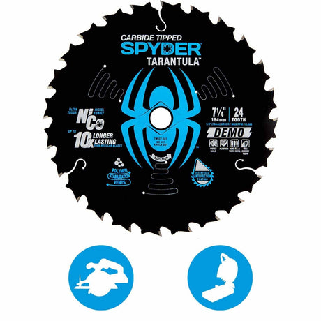 Spyder 13006 7-1/4-Inch 24-Tooth TCT Demolition Circular Saw Blade