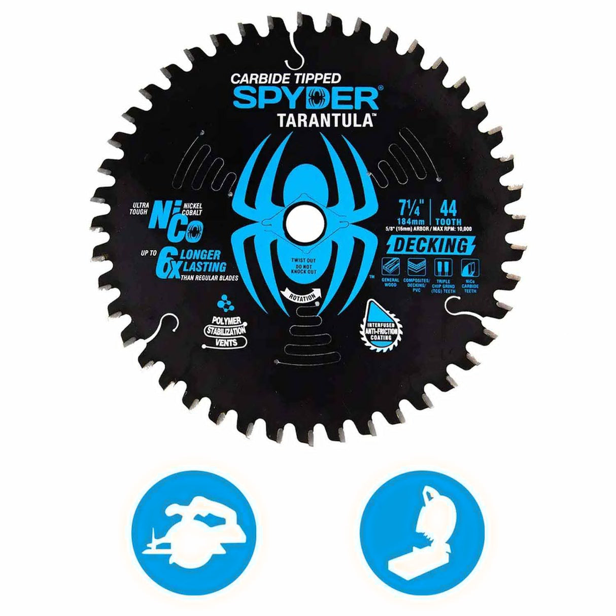 Spyder 13019 7-1/4-Inch 44-Tooth Decking Circular Saw Blade