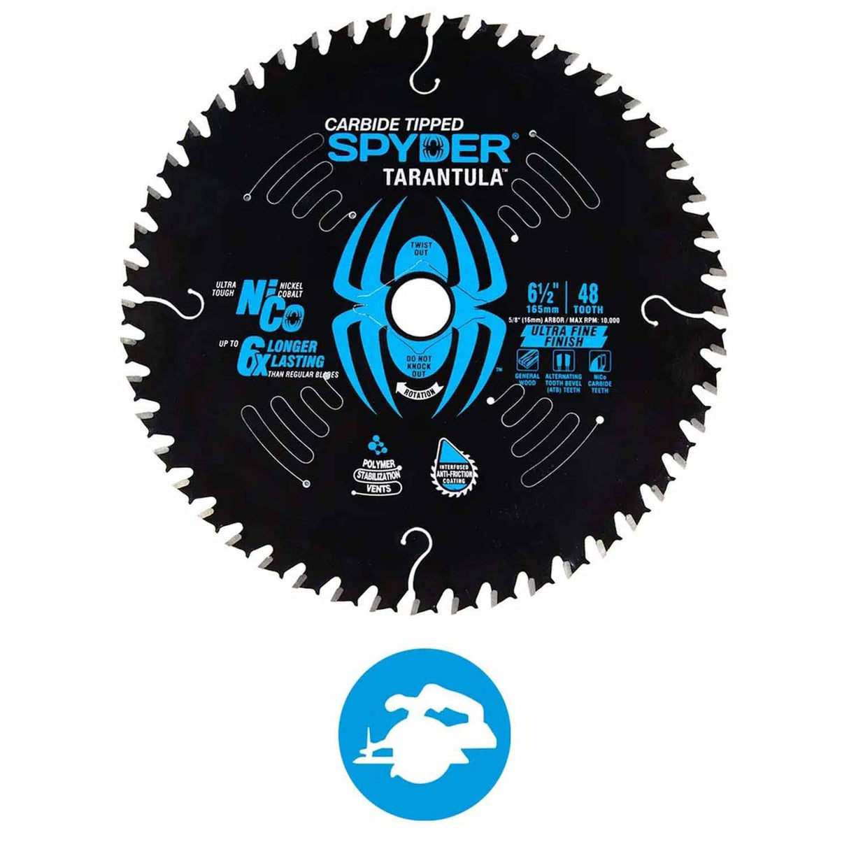 Spyder 13025 6-1/2-Inch 48-Tooth TCT Ultra Fine Circular Saw Blade