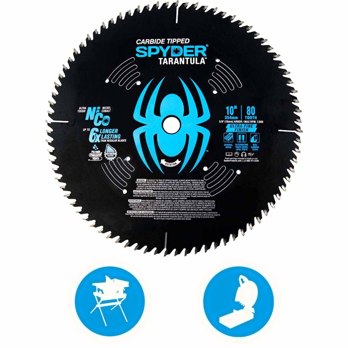 Spyder 13026 10-Inch 80-Tooth TCT Ultra Fine Circular Saw Blade