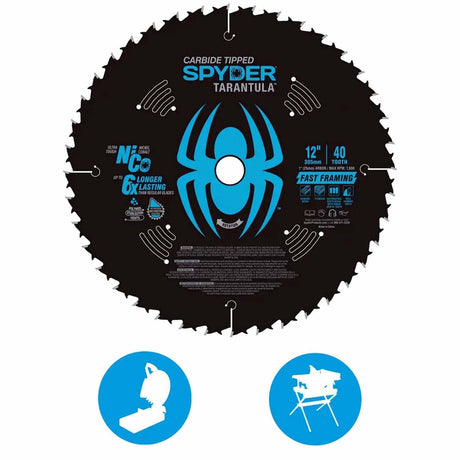 Spyder 13049 12-Inch 40-Tooth TCT Framing Circular Saw Blade