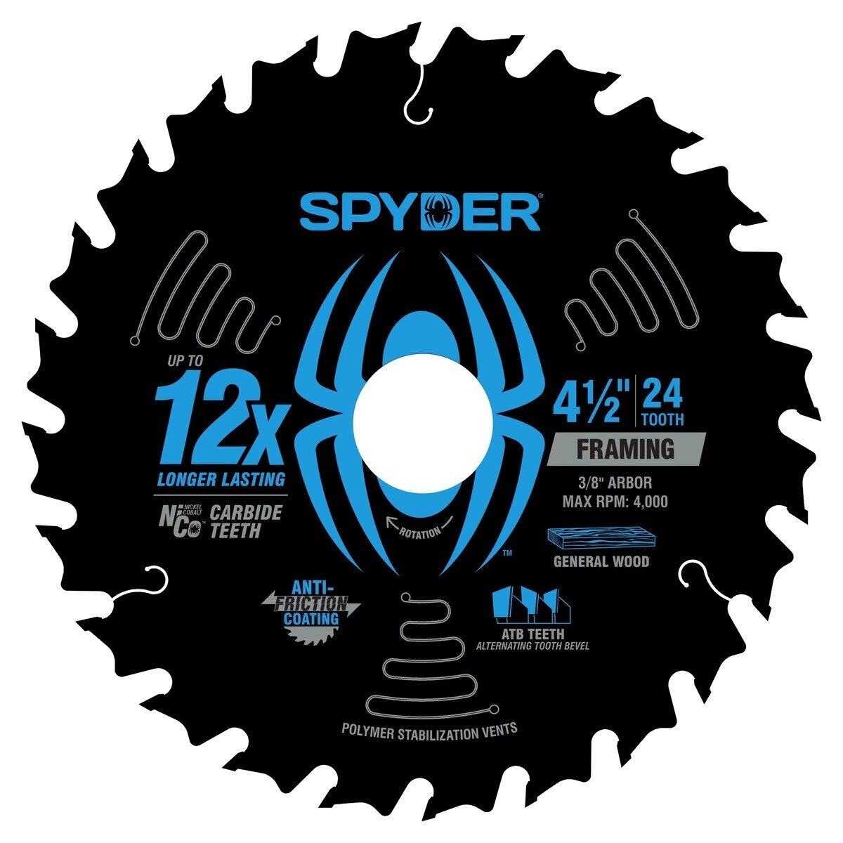 Spyder 13094 4-1/2" 24T Framing Circular Saw Blade