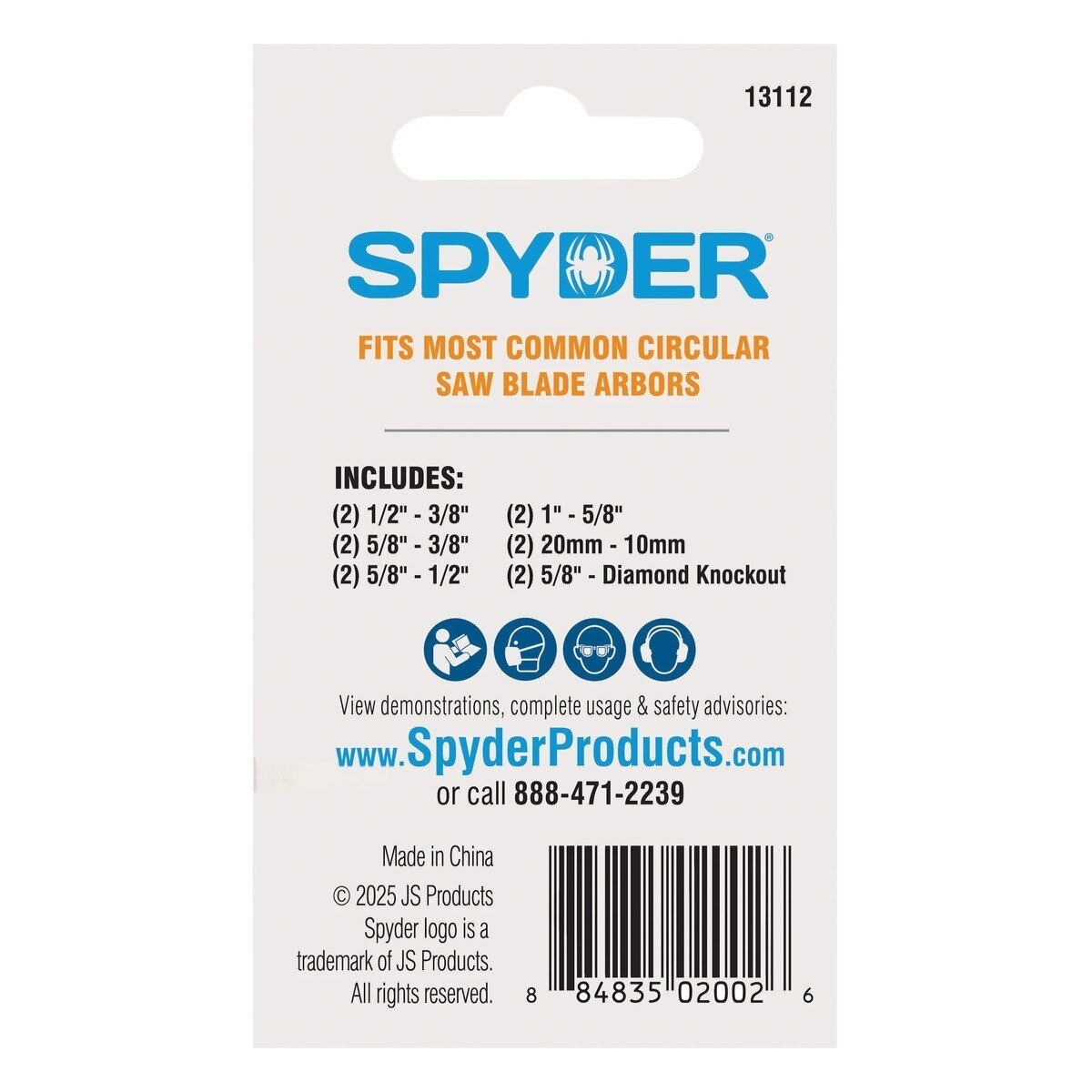 Spyder 13112 Circular Saw Blade Arbor Bushing Adapter Kit for Common Arbor Sizes (12 Piece Kit) - 3