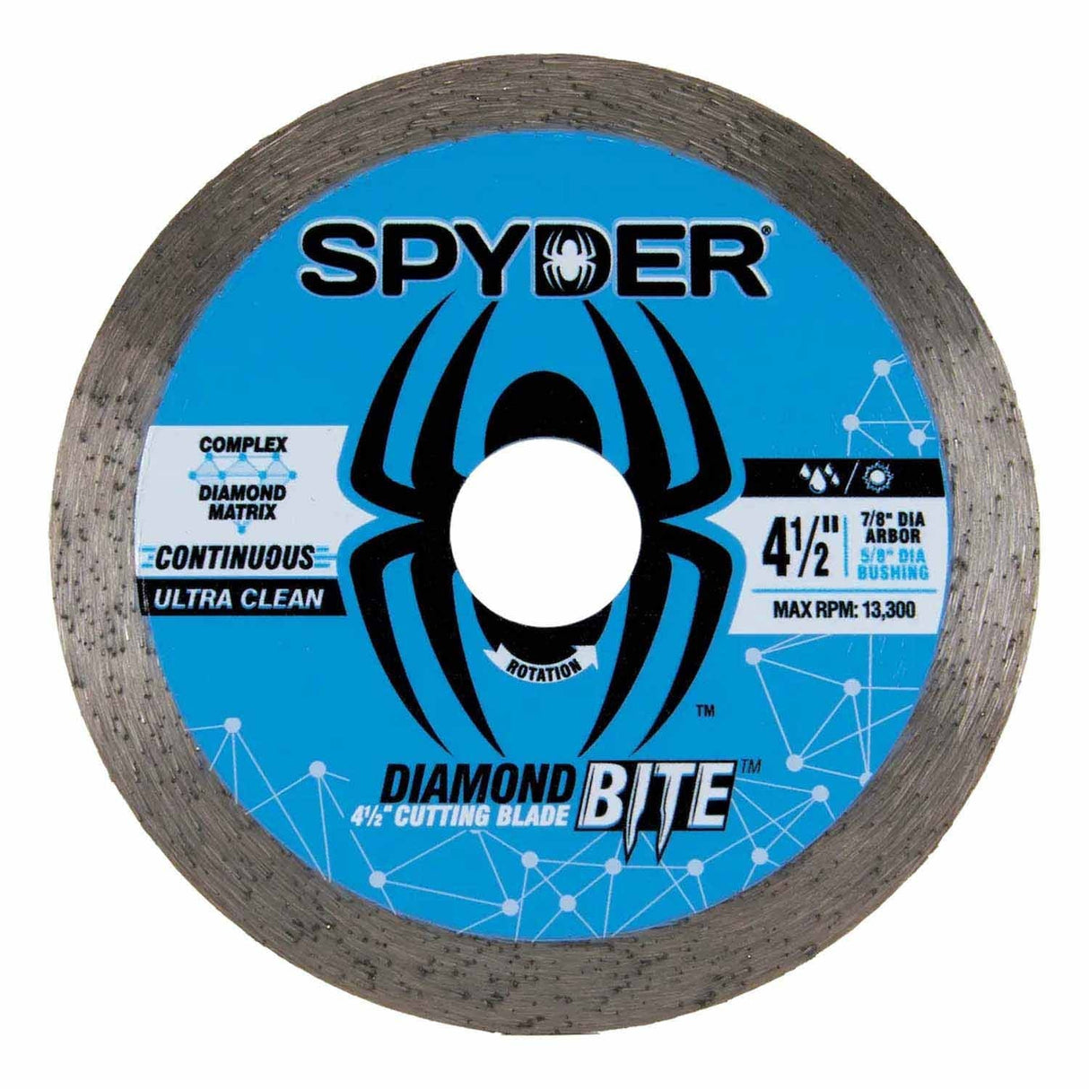 Spyder 14101 4-1/2-Inch Wet/Dry Continuous Diamond Saw Blade