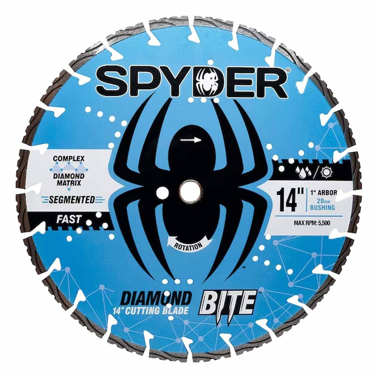 Spyder 14126 14-Inch Wet/Dry Turbo Segmented Diamond Saw Blade